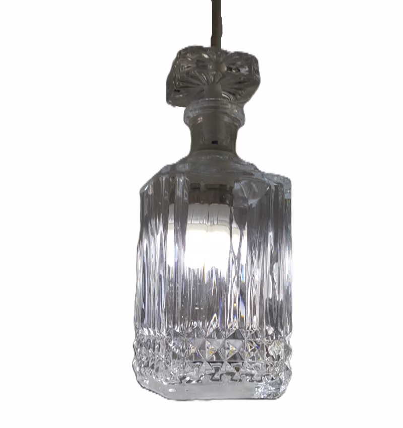 Crystal decanter light fitting