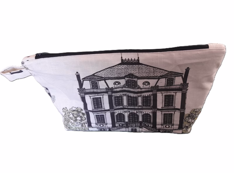 black and white fabric makup bag