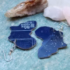 Computer motherboard cut up into earring that are africa shaped