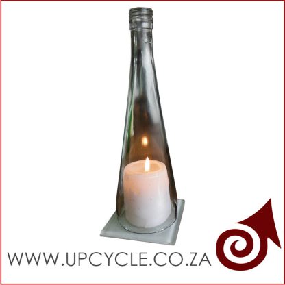 clear fluted glass candle holders