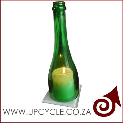 Fluted wine bottle Candle Holders - Image 3