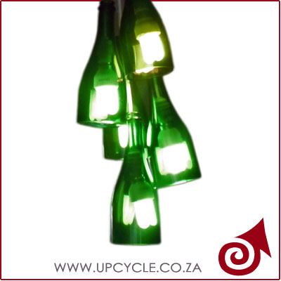 green wine bottle light fitting