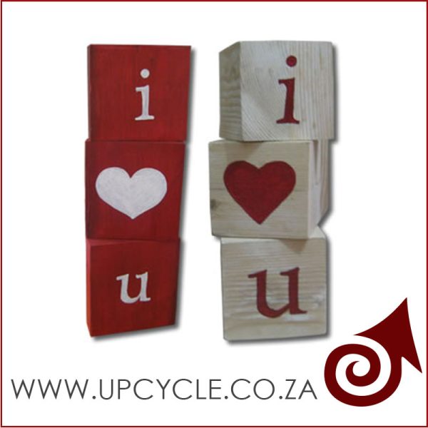 I love you wooden block message gift