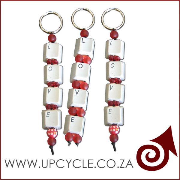 keyrings made from computer waste