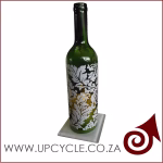 protea wine bottle hurricane candle holder