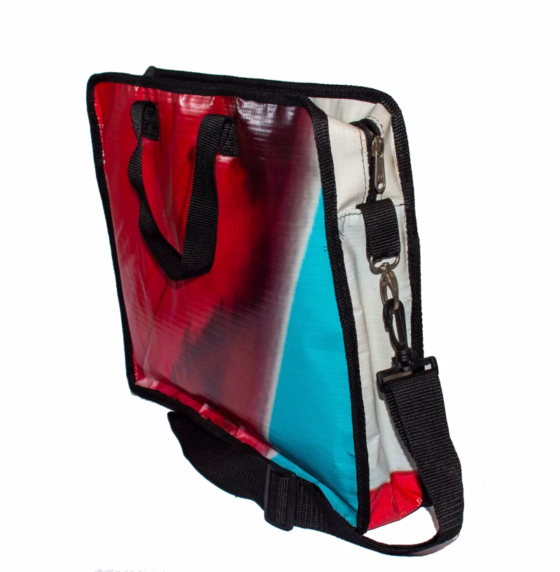 laptop bag bag made from upcycle pvc vinyl