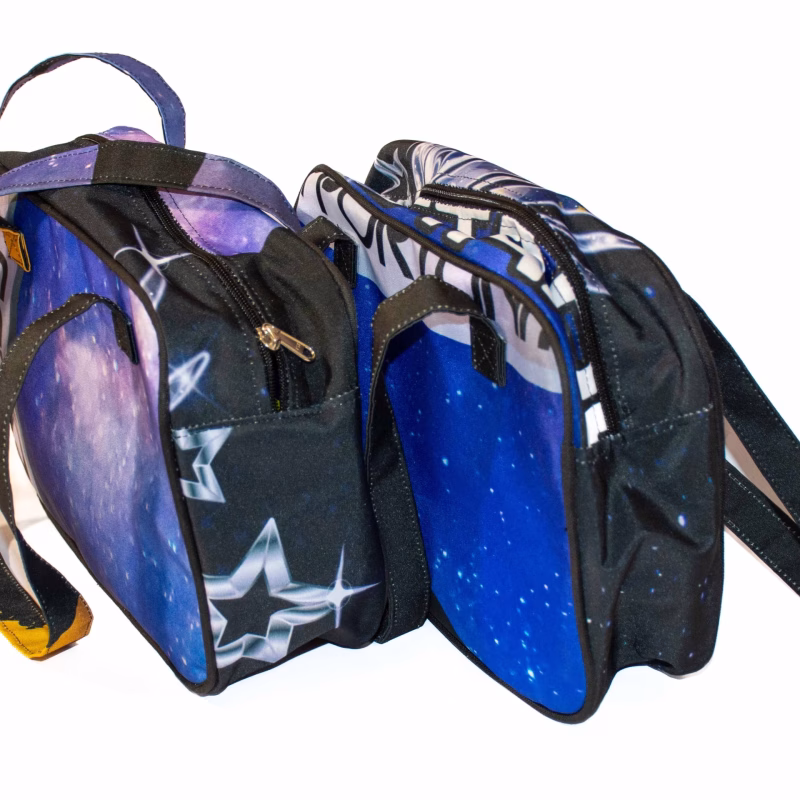2 soft billboard banner handbags made by upcycle