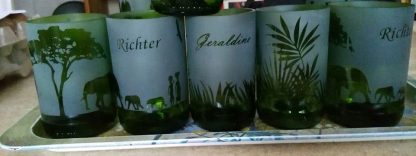Sand blasted drinking glasses from wine bottles - Image 3