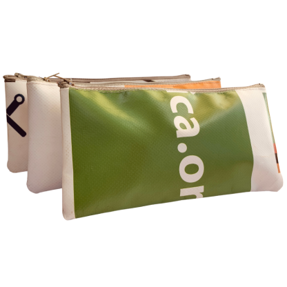 Upcycled billboard banner Vinyl stationery Bags