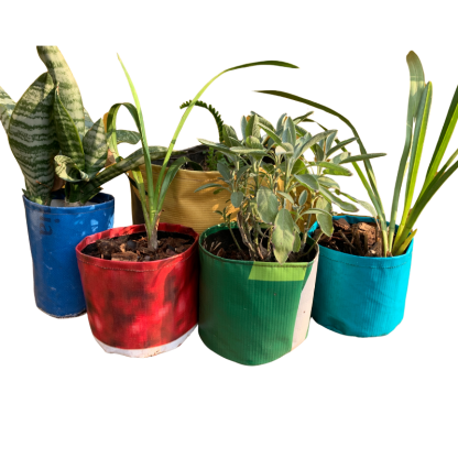 Planter bags crafted from sturdy billboard banners