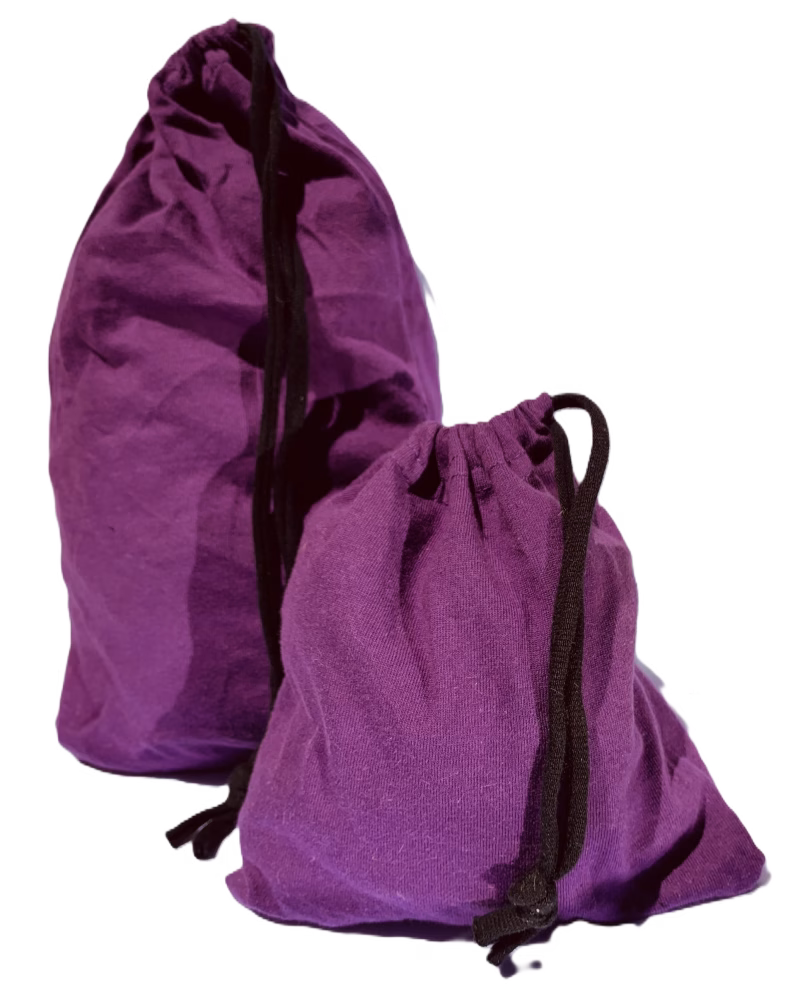 Upcycled t-shirt drawstring bags
