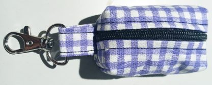 check-puple-fabric-mini-utility-purse