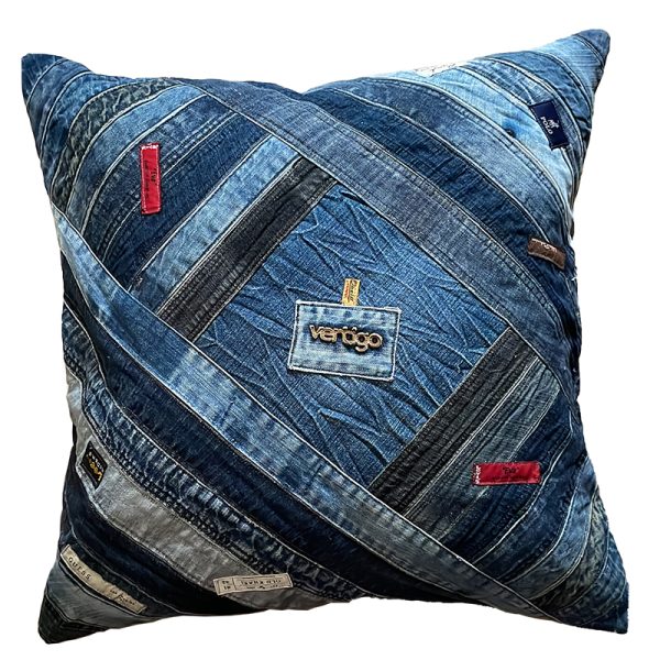 Upcycle discarded denim bespoke cushion covers