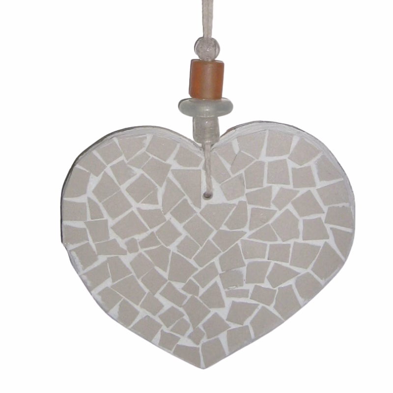 mosaic heart made from waste tiles