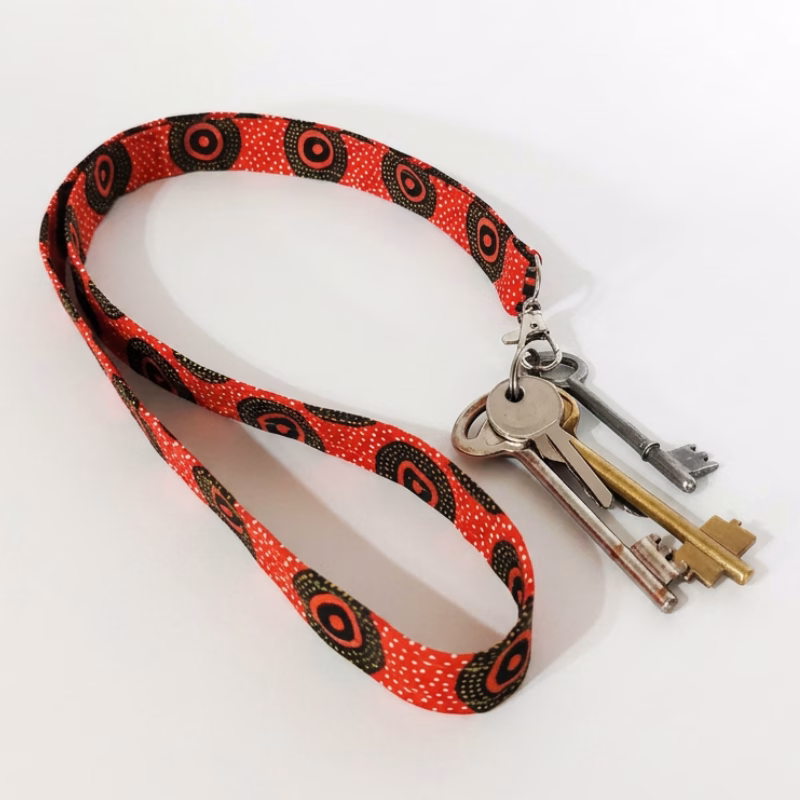 red shweshwe lanyards