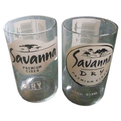 Upcycled Savana cider hand crafted drinking glasses - Image 3