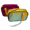 bag made with advertising banner that have a yellow and blue design