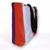 upcycled from marketing banners into a shopper bag