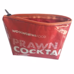 upcycled prawn cocktail makeup bag
