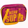 upcycled pink vinyl and polyester handbags